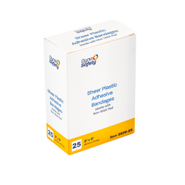 Sheer Plastic Adhesive Bandages - Sterile, 2” x 3” (25 EA PER BOX, 48 BOXES PER CASE)
