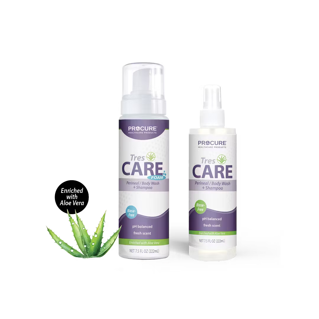 ProCure TresCare Spray Rinse-Free Body Wash Shampoo & Peri-Cleanser 7.5oz - 48ea/cs
