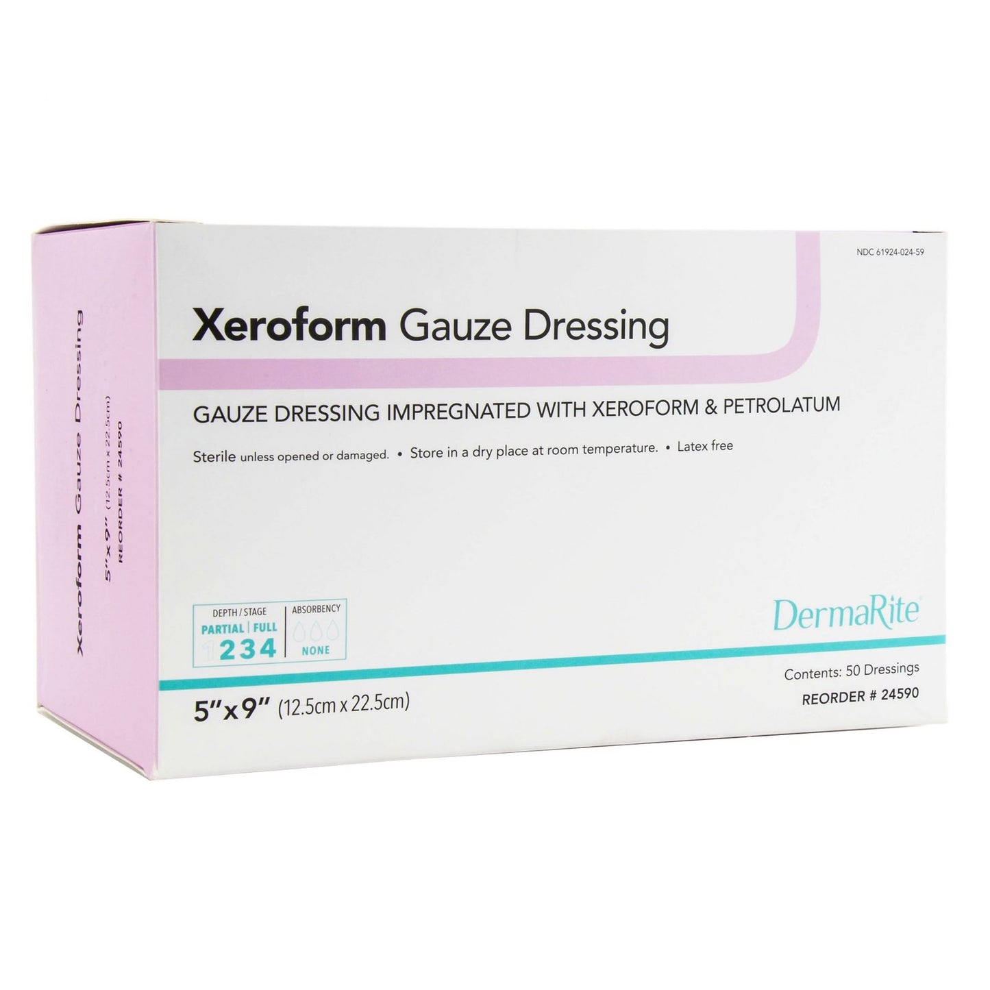 Xeroform Petrolatum Dressing 5" x 9" - 50ea/bx