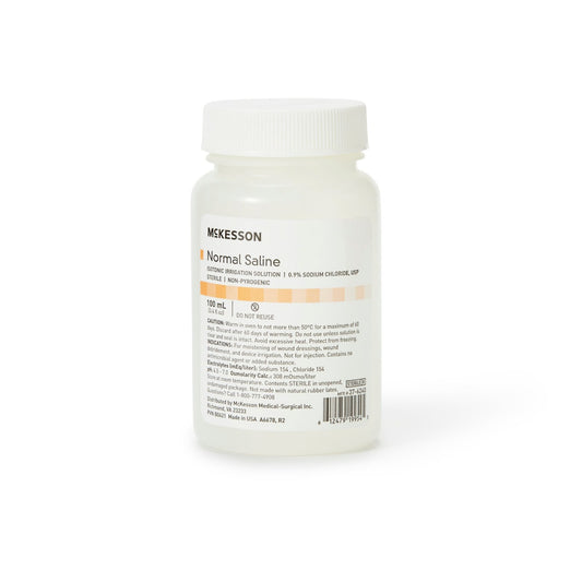 OTC McKesson 0.9% Sodium Chloride Not for Injection Bottle, Screw Top 100 mL