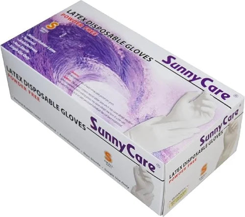 SunnyCare Latex Disposable Gloves Powder Free (Non Medical)(100PCS/BOX 10 BOXES/CASE)