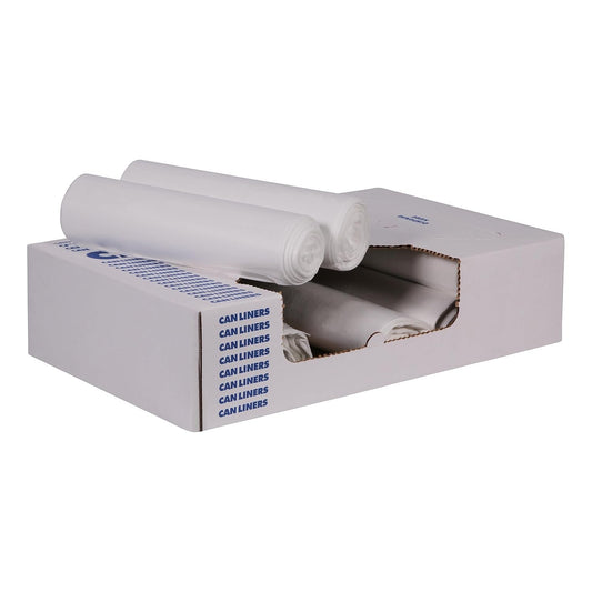 HDPE Can Liners Natural Color 24in X 24in 6mic 10 Gal Capacity- (1000 PCS/CASE)