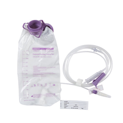 Amsure EnFit Enteral Pump Bag Set w/ "Transition" Connector1200cc 30ea/cs