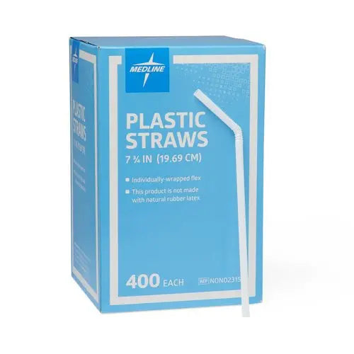 Straws, Flexible, Indiv. (PAPER) Wrapped, 7-3/4″ 400/bx 25bx/cs