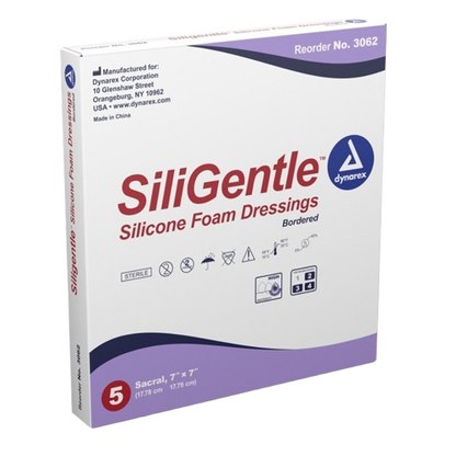Dynarex SiliGentle *Non-Bordered* Silicone Foam Dressing (4” x 4” )