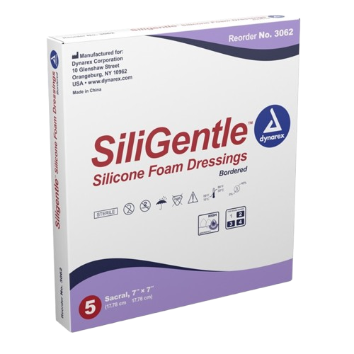 Dynarex SiliGentle *Non-Bordered* Silicone Foam Dressing (4” x 4” )