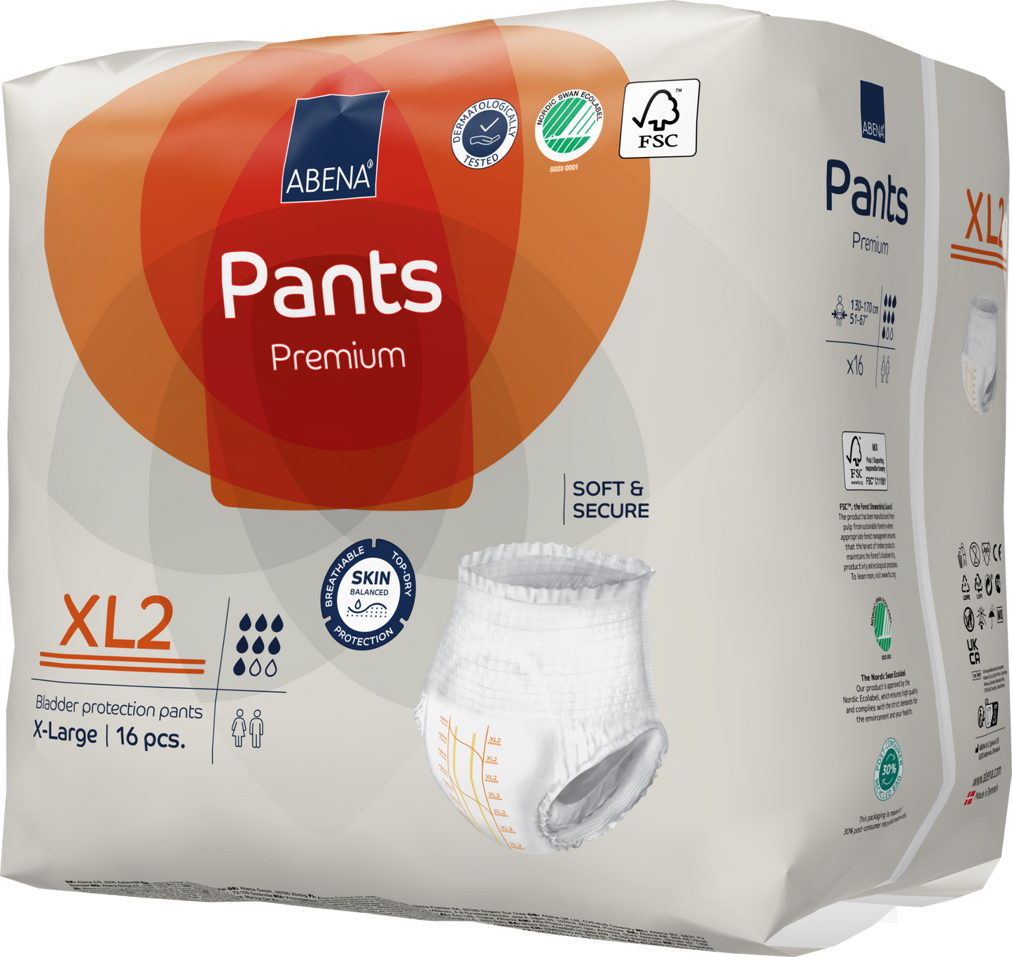 Absorbent Underwear Abena® Premium Pants XL2 Pull On with Tear Away Seams Adult X-Large Unisex Disposable Heavy Absorbency