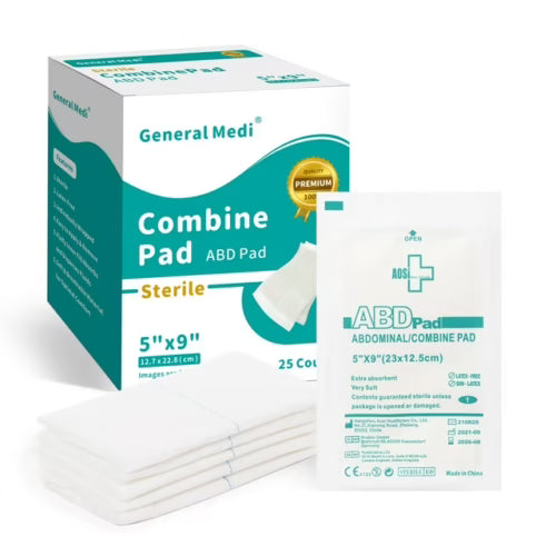 ProCure ABD Combine Pads 5"X9" Sterile - 25ea/bx 16bx/cs