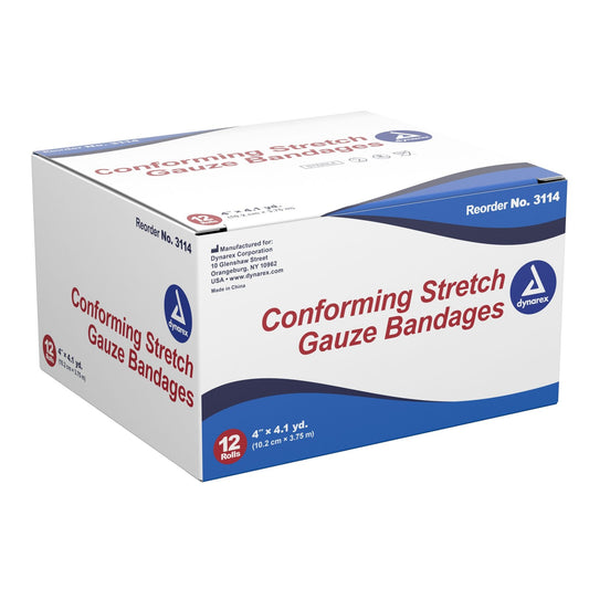Conforming Stretch Gauze Bandage - Sterile, 4" x 4.1yds (12 EA PER BOX, 8 BOXES PER CASE)