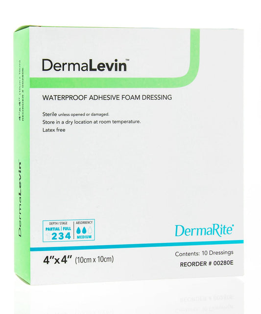 DermaLevin® Waterproof Adhesive Foam Dressing -10 ea/box