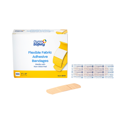 Flexible Fabric Adhesive Bandages - Sterile, 1" x 3" (100 EA PER BOX, 24 BOXES PER CASE)