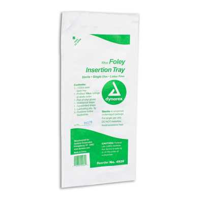 Foley Insertion Tray w/ Prefilled Syringe - Sterile, 10cc (20 EA PER CASE)