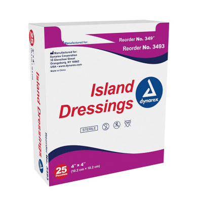 Island Dressing Sterile, 4" x 4"/6" x 6" (25 EA PER BOX, 6 BOXES PER CASE)