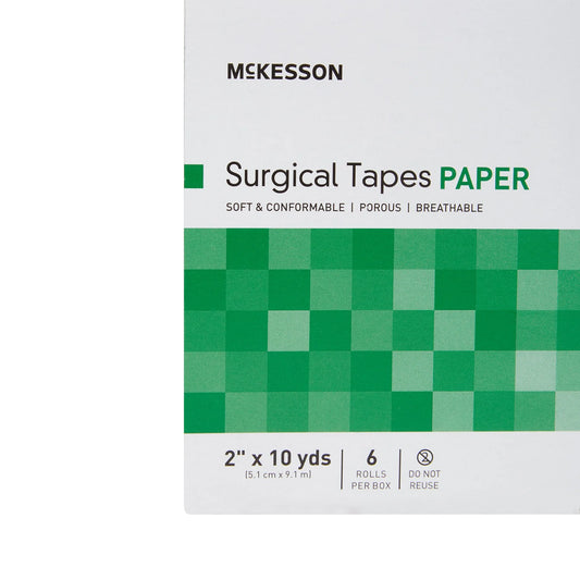 Medical Tape McKesson White 2 Inch X 10 Yard Paper NonSterile-(6RL/BX 12/CS)