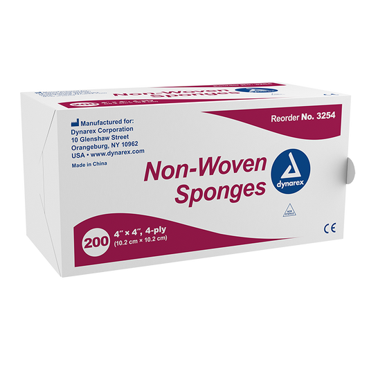 Non-Woven Sponge, 4" x 4", Non-Sterile (200 EA PER BOX, 10 BOXES PER CASE)