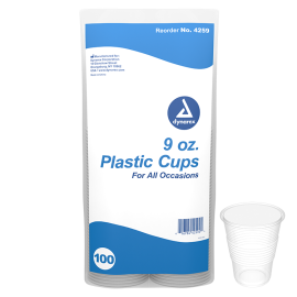Plastic Cups, 9 oz. (100 EA PER BOX, 25 BOXES PER CASE)