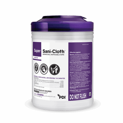 Super Sani-Cloth Germicidal Large Canister Purple Lid 160's - 12ea/cs