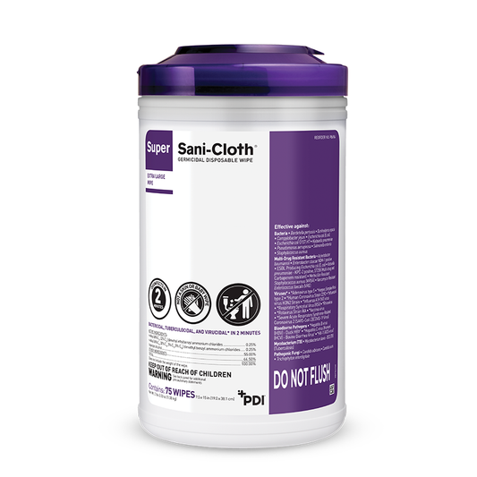 Super Sani-Cloth Germicidal Large Canister Purple Lid 160's - 12ea/cs