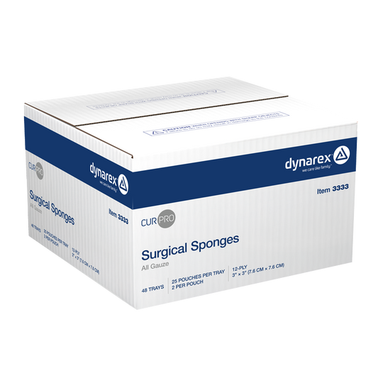 Surgical Gauze Sponge - Sterile 2's, 12 Ply, 3" x 3" (25PCS/BX, 48BX/CS)