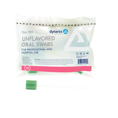 Oral Swabsticks, Unflavored, 20 Swabsticks per Pack (50 BXS PER CASE)