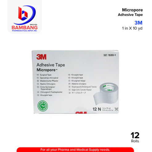 Tape Micropore 1" x 10yds Paper 12ea/bx