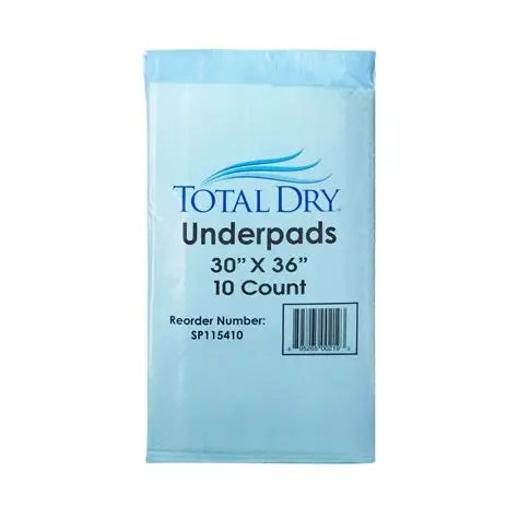 Disposable Underpad TotalDry™ 30 X 36 Inch Fluff / Polymer Heavy Absorbency-Disposable Underpad TotalDry™ 30 X 36 Inch Fluff / Polymer Heavy Absorbency