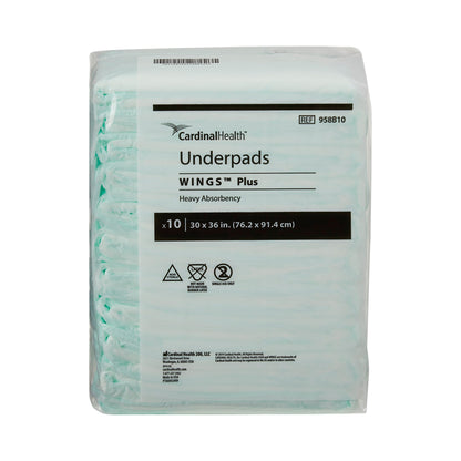 Underpad Wings Plus Heavy Absorbency 30"x 36" - 10ea/pk 5pk/cs